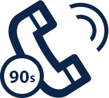 90% des appels r&eacute;pondus en moins de 90 secondes !